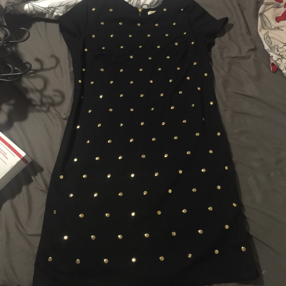 MICHAEL KORS STUDDED BLACK DRESS - Large