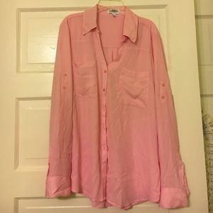 🌸Express baby pink button down blouse🌸