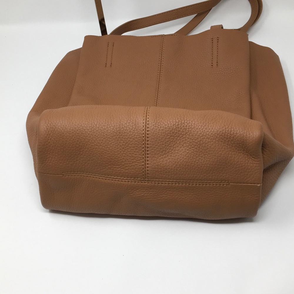 Vince Camuto Brown Pebbled Leather Tassel Bag - Picture 4 of 8