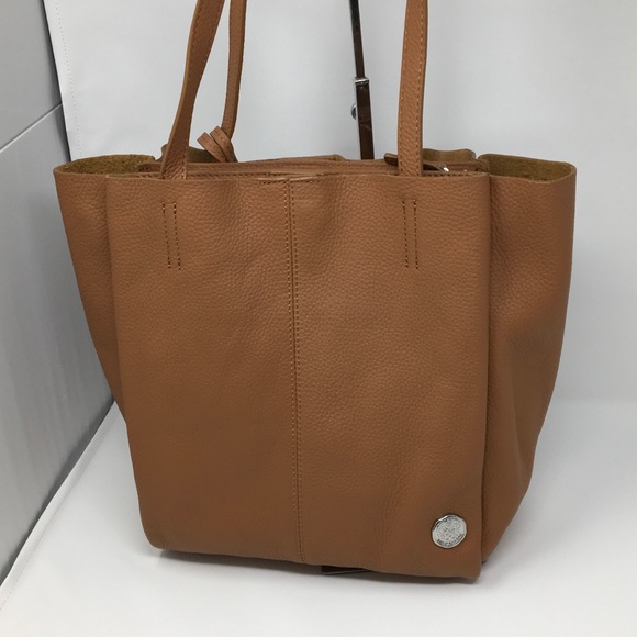 Vince Camuto Brown Pebbled Leather Tassel Bag - Picture 3 of 8