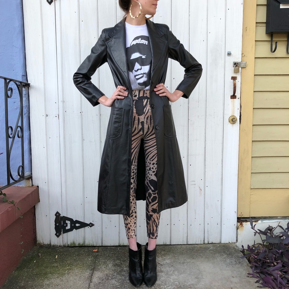 Vintage Leather trench coat - Picture 1 of 8