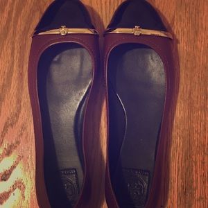 New Tory Burch Brown and Black Flats