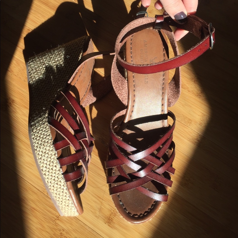 American Eagle Strappy Wedges