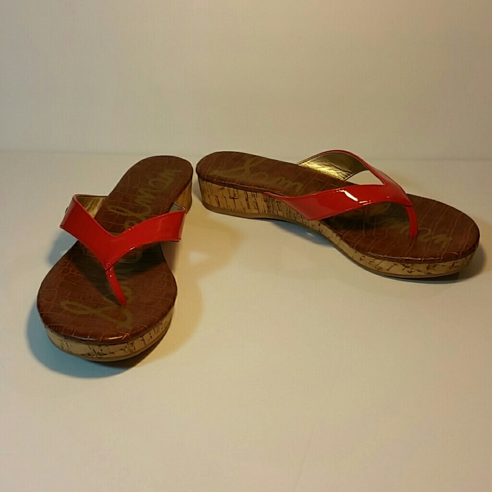 Sam Edelman coral cork sandals