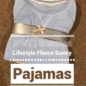SONOMA FLEECE PAJAMAS with Bunnies Size Medium