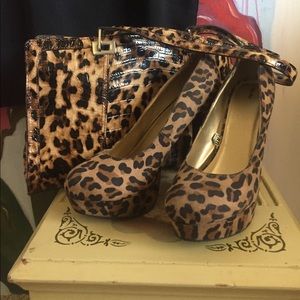 Suede Leopard Pumps