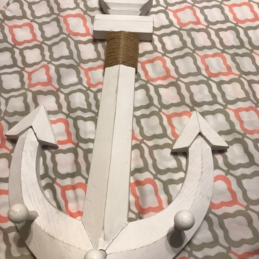 White anchor wall decor