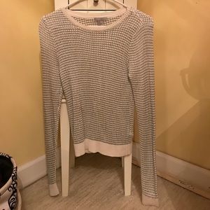 H&M sparkly silver and white long sleeve sweater