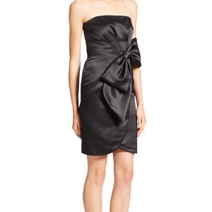 Milly duchess satin bow cocktail dress