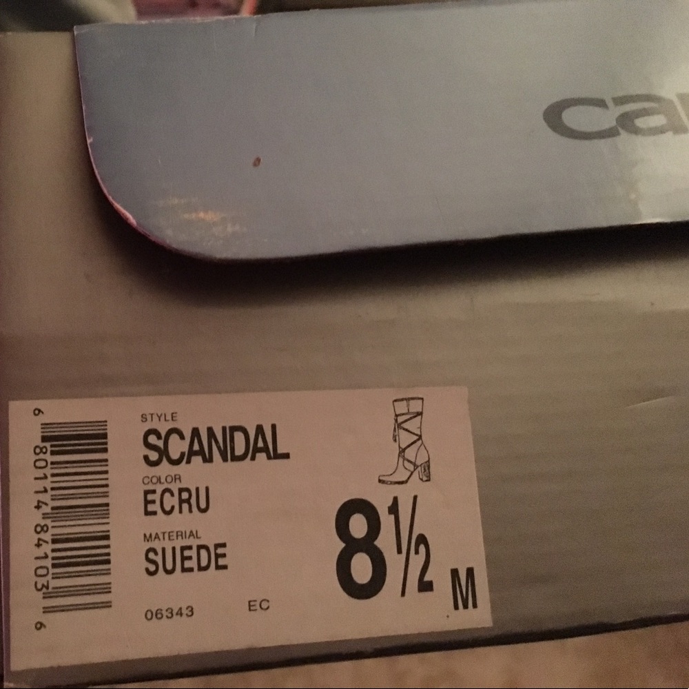 Candies Scandal Ecru Suede Boots - Picture 4 of 4
