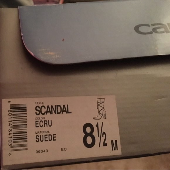 Candies Scandal Ecru Suede Boots - Picture 4 of 4