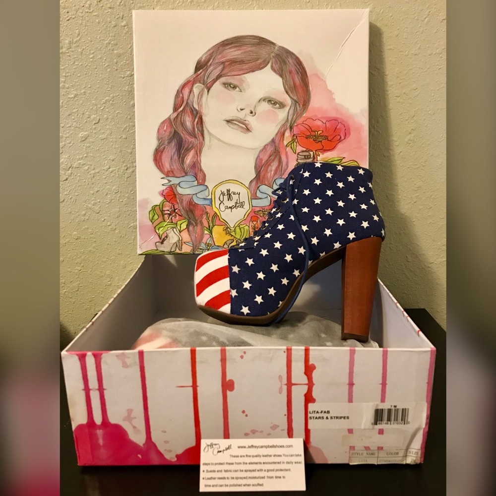 Authentic Jeffrey Campbell Lita-Fab Stars&Stripes