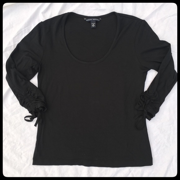 Banana Republic ruched tie sleeve top - Picture 4 of 8