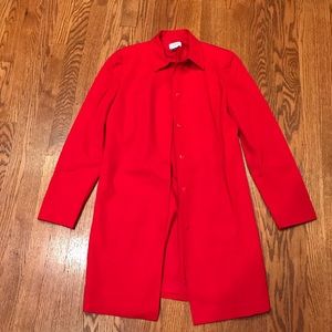 Ann Taylor Knee Length Suit/Dress Red Coat