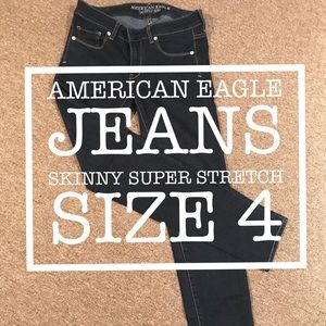 American Eagle Skinny Super Stretch Sz 4 Dark Jean