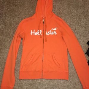 Orange hollister zip up
