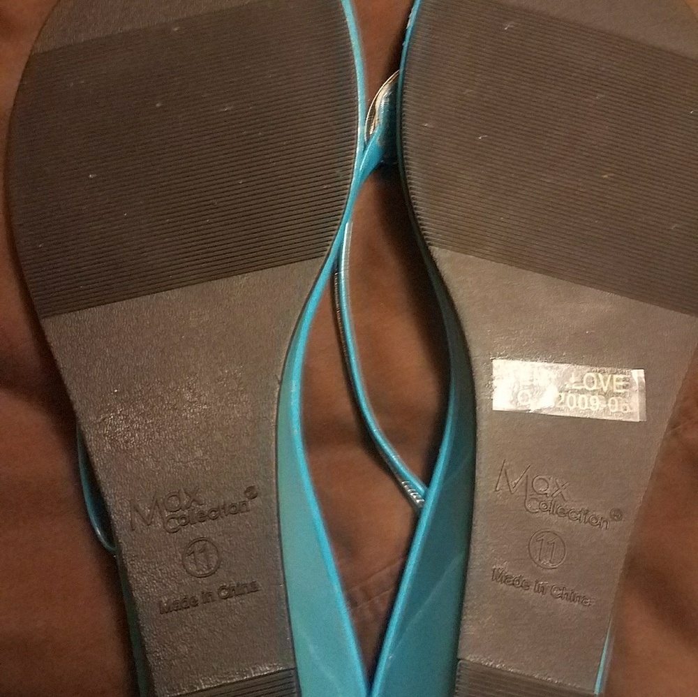 🌺Turquoise Flip Flops🌺 - Picture 4 of 4