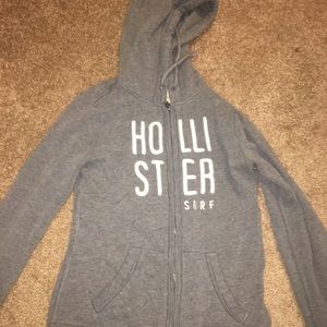 Gray hollister zip up