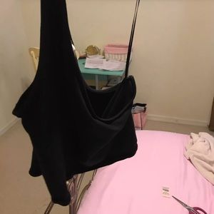 express one shoulder crop top