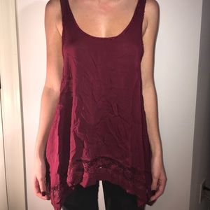 long maroon shirt