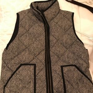 J.Crew herringbone black and white vest. XL