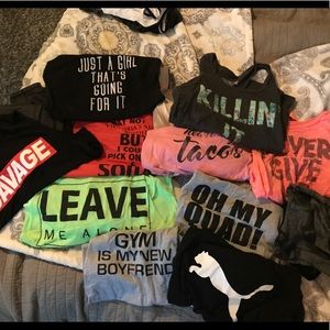 Giant bundle workout shirts