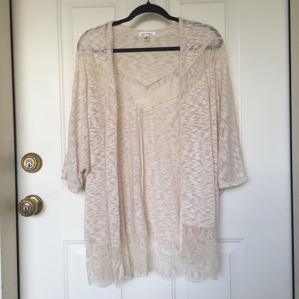 John Paul Richard Cream Lace Cardigan