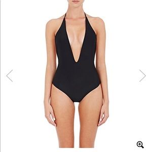 MIKOH Hinano Halter One-Piece Swimsuit Burgundy