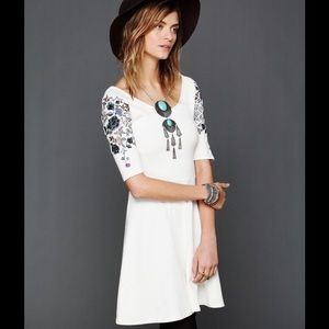 Free People Embroidered Sleeves Dress