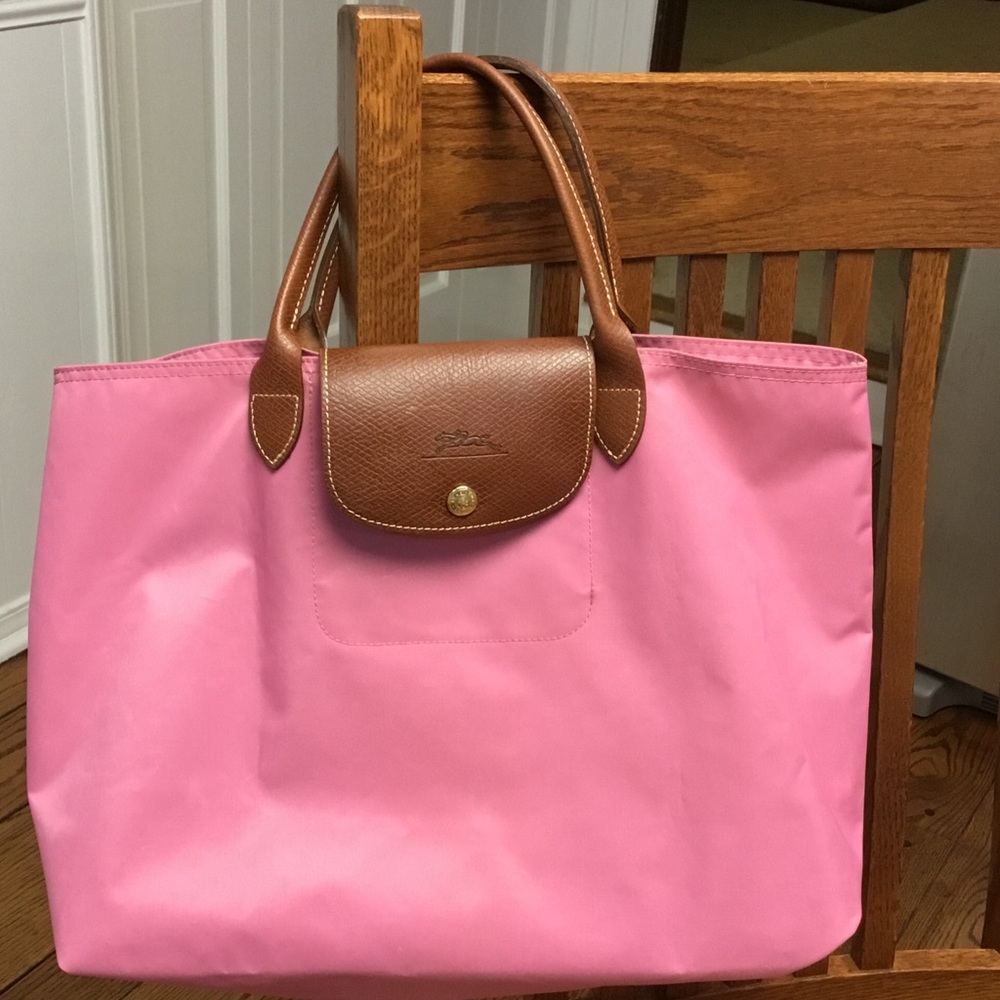 Lonchamp Le Pliage pink tote