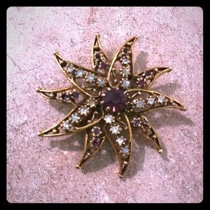Antique flower brooch