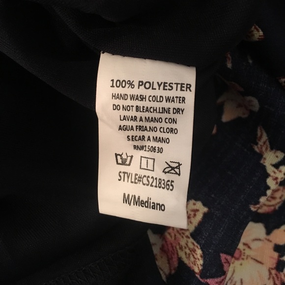 NWT Cals Floral Navy Maxi Dress Open Back MEDIUM - Picture 6 of 8