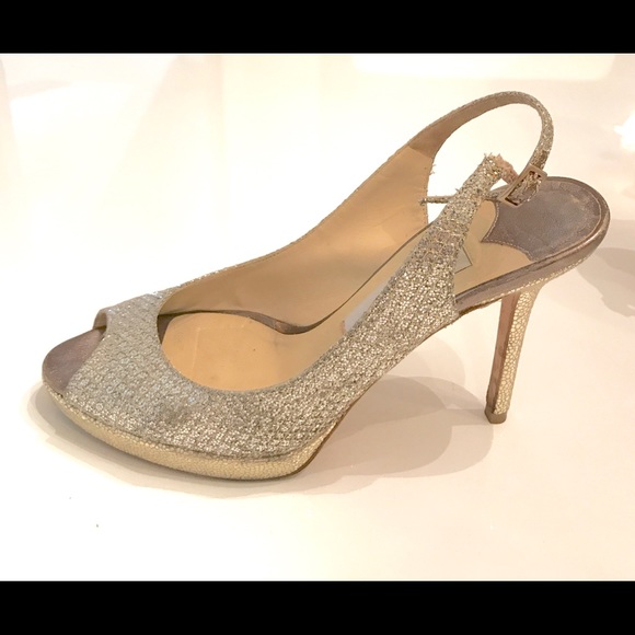 Authentic! Jimmy Choo Sparkle Silver/Gold Heels - Picture 4 of 6
