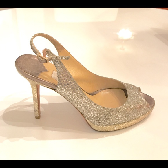 Authentic! Jimmy Choo Sparkle Silver/Gold Heels - Picture 6 of 6