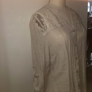 Women's cream button up blouse