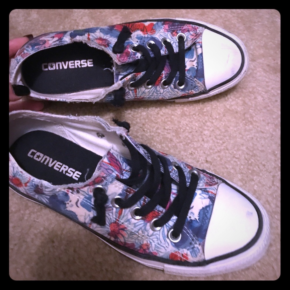 Floral converse shoes