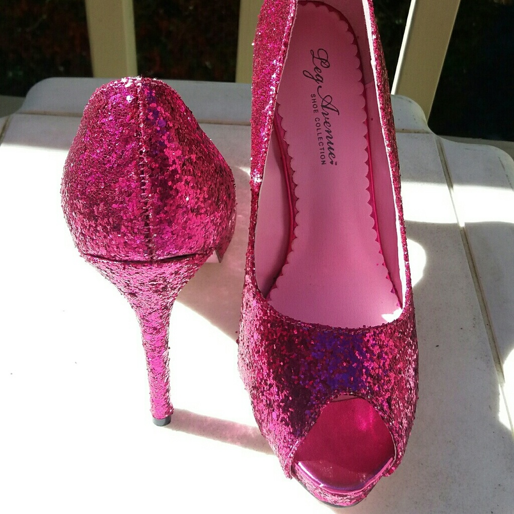 Avenue pink sparkly high heel shoes