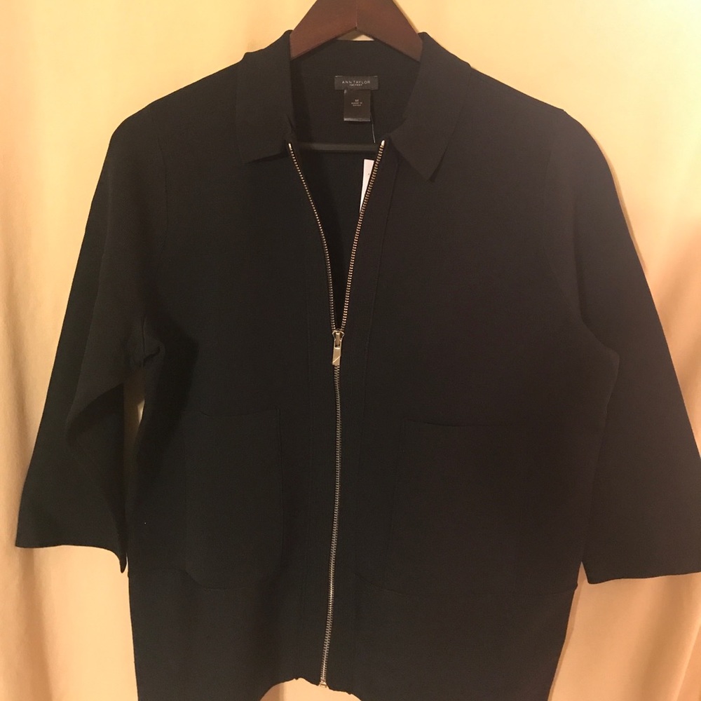Ann Taylor front zip sweater jacket NEW
