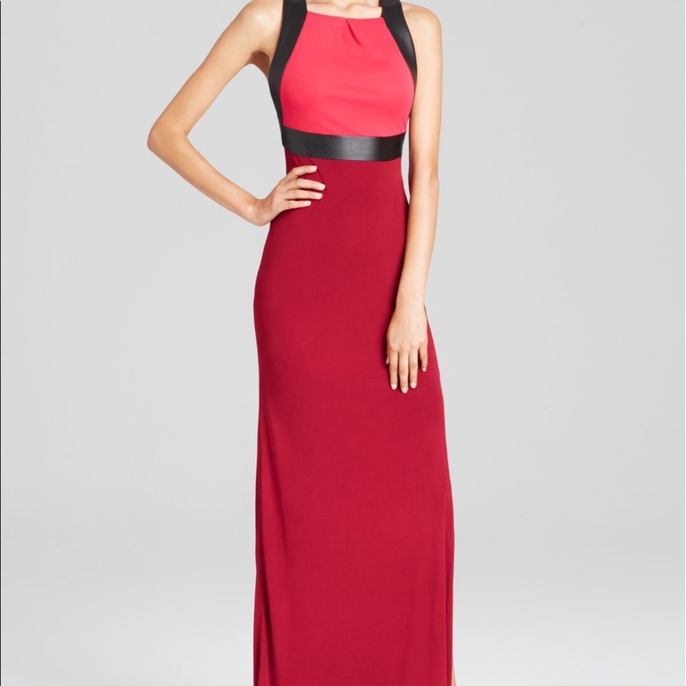 Abs Allen Schwartz color block gown $380 nwt