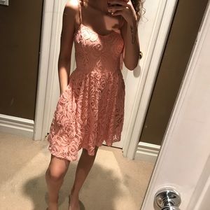 pink/peach lace dress