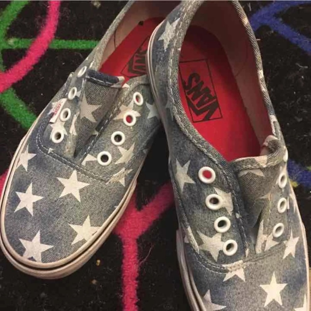 Blue and White Star Vans