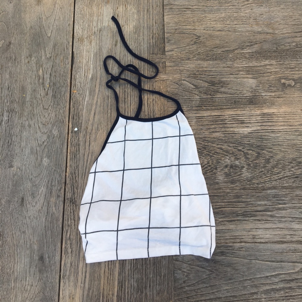 VERY RARE Brandy Melville Grid Halter Top