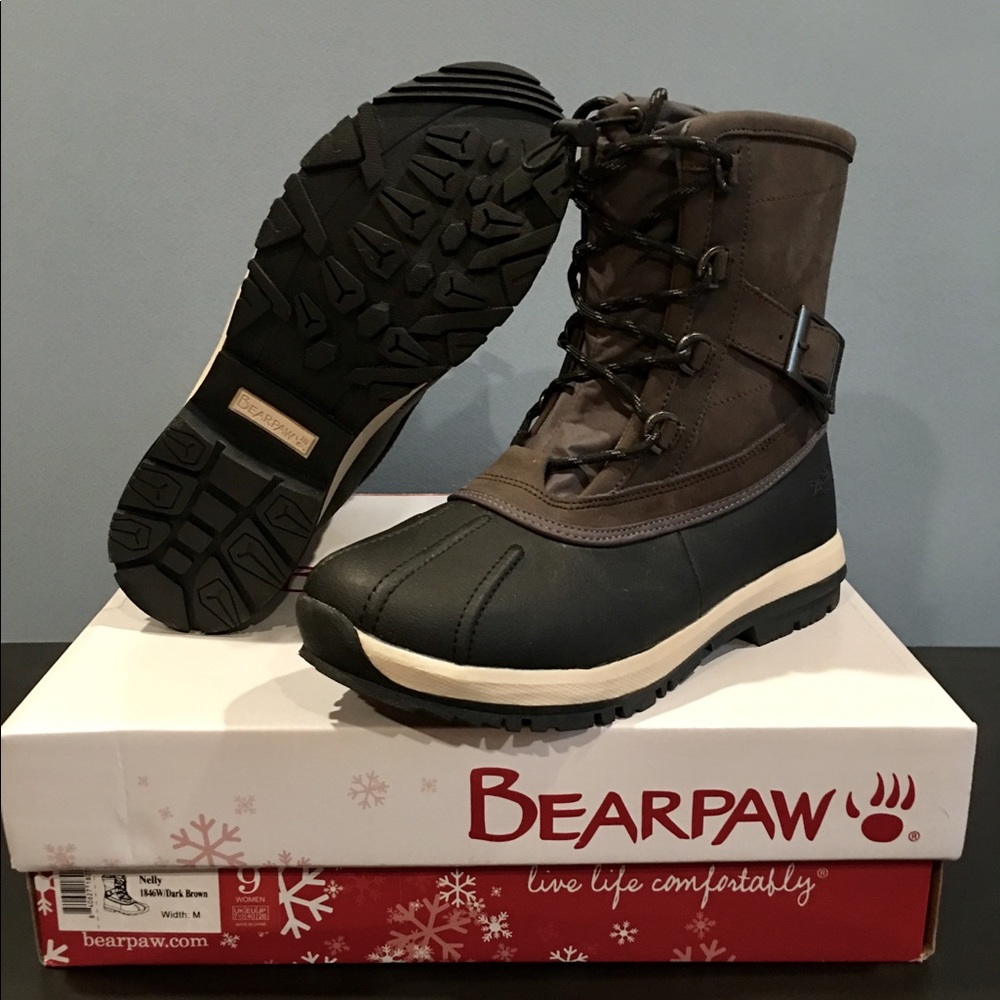 Bearpaw Winter Boots “Nelly” Dark Brown Lace Up
