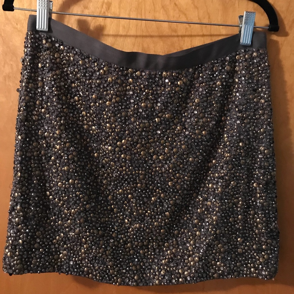 Beaded mini skirt 100% silk