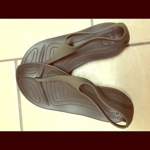 Brown Croc flip flops