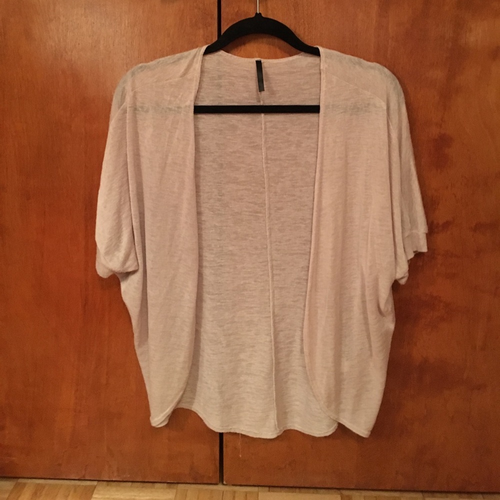 Blush/beige quarter sleeved cardigan