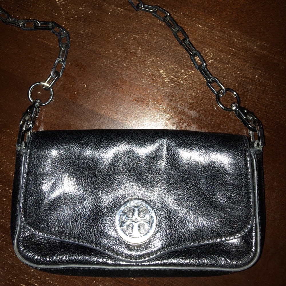 Tory Burch black small handbag silver hardware