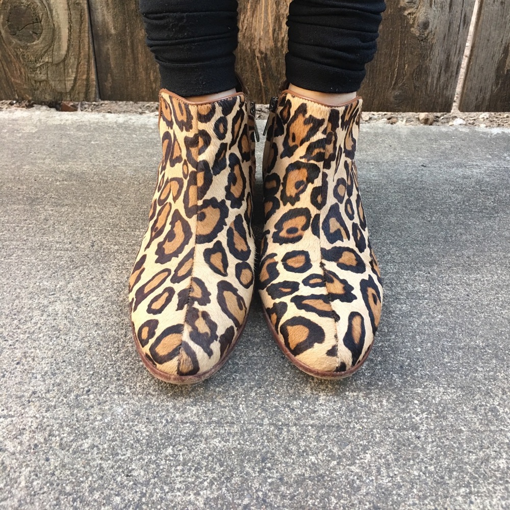 Leopard ankle booties