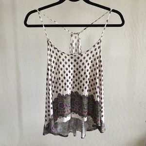 Forever 21 printed razorbacks tank top