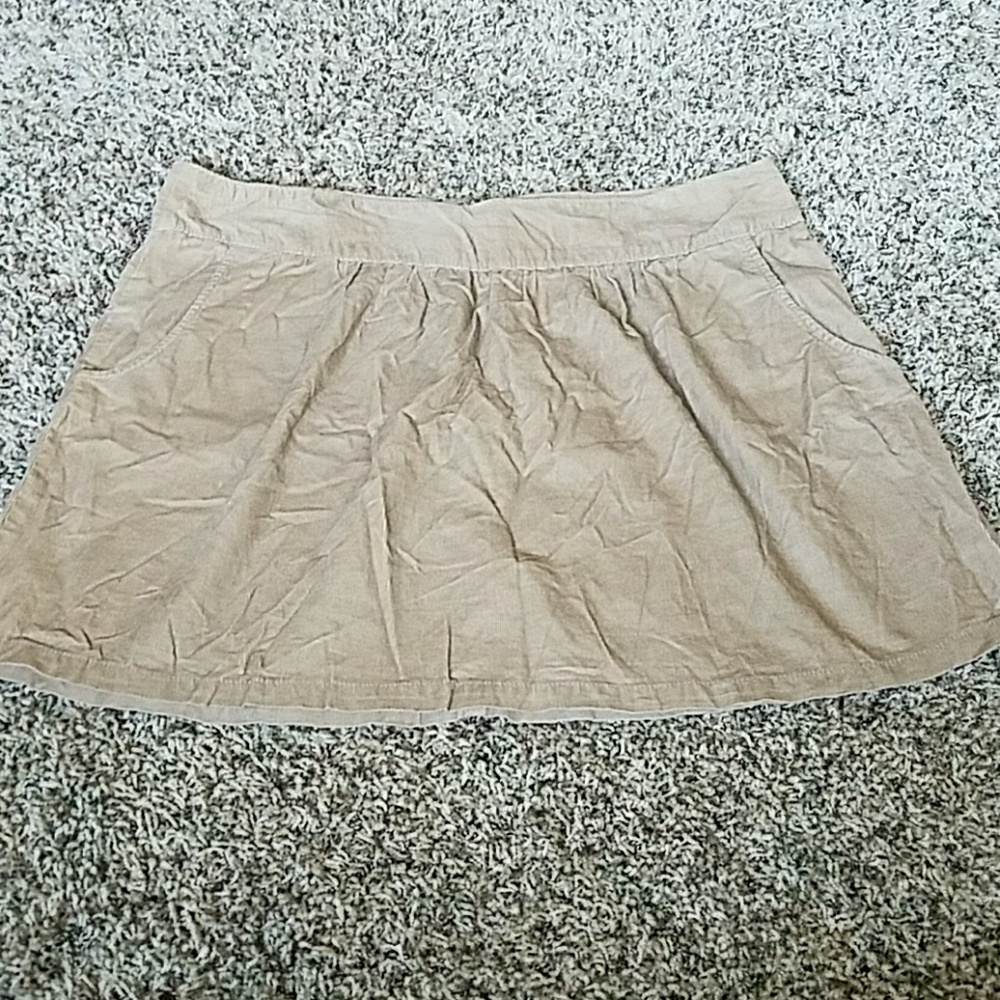 A-line corduroy tan skirt